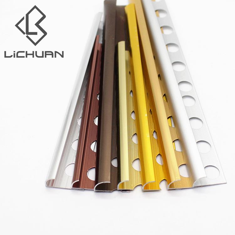 Decorative Metal Bullnose Profile Wall Ceramic Tile Outside Corner Edge Aluminiu 3