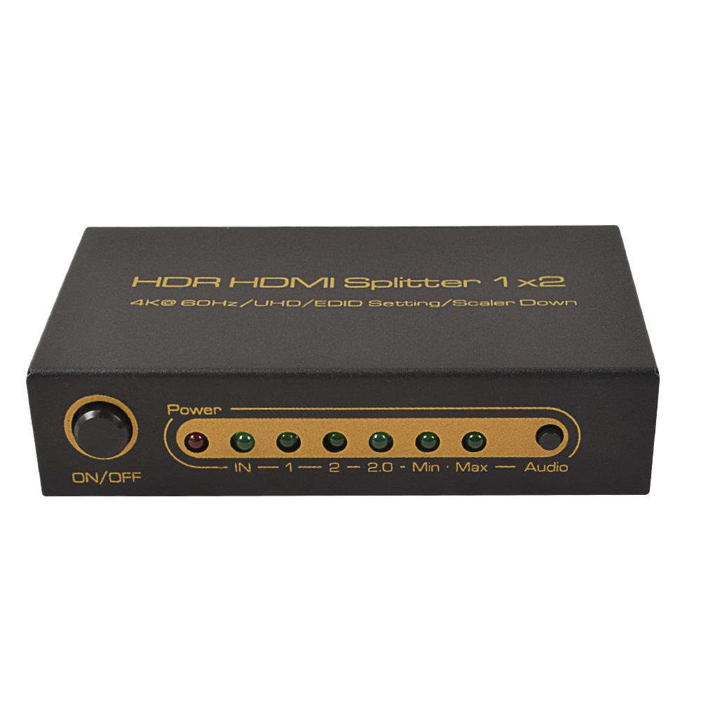 HDR HDMI splitter 1x2 scaler down 2