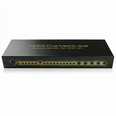 HDMI矩阵4进2出 支持3D 光纤5.1声道