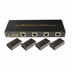 hdmi 1x4 splitter extender over cat 5 cat6 hdmi to cat6 1 in 4 out hdmi extender