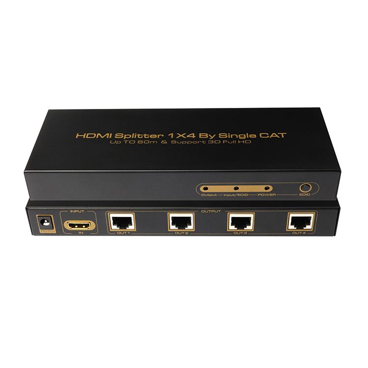 hdmi 1x4 splitter extender over cat 5 cat6 hdmi to cat6 1 in 4 out hdmi