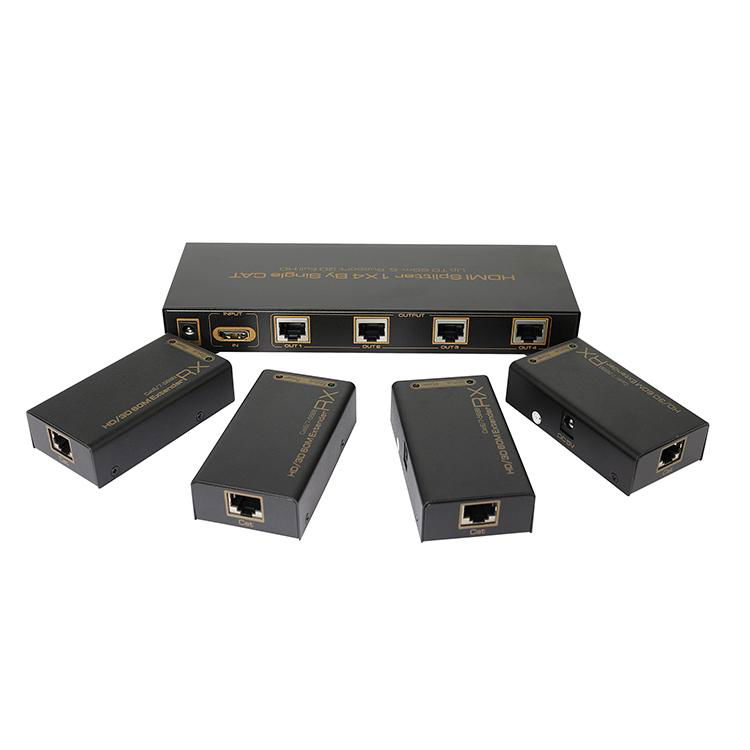 hdmi 1x4 splitter extender over cat 5 cat6 hdmi to cat6 1 in 4 out hdmi extender 4
