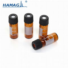 High quality manufacturing 2ml 8-425 screw amber glass HPLC vial with patch