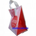 PO Custom Printed Flexiloop Handle Plastic Bag with Block Seal Bottom