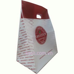  PO Top Folded Die Cut Handle Plastic Bag insert Cardboard Bottom 