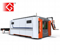 Full closed fiber laser metal sheet cutting machine with exchange table 5