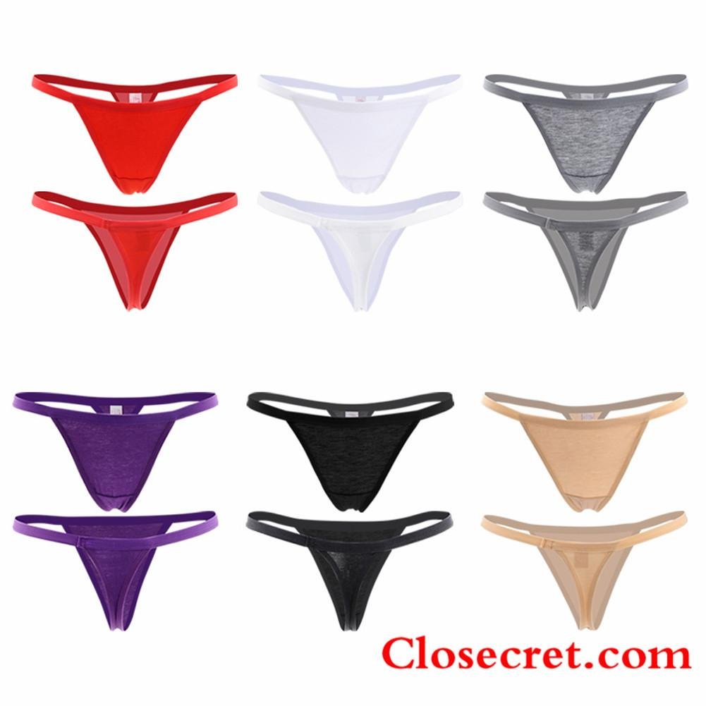 Closecret Women’s Sexy Panties Cotton Thongs Pack of 6pcs G-string in 6 Colors