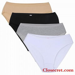 Closecret Women Comfort Cotton Stretch High Cut Briefs Panties