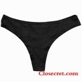 Closecret Women’s Black Panties Cotton Thongs Pack of 5pcs G-strings  2