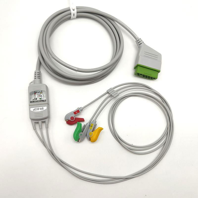 兼容日本光电BR-903欧标美标扣式心电导联线分线 2