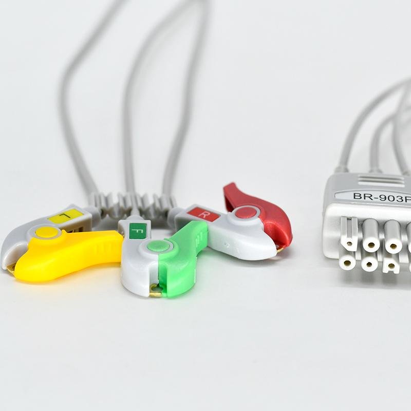 兼容日本光电BR-903欧标美标扣式心电导联线分线 3