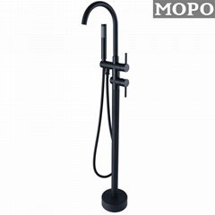 Bathroom Floor Standing Shower Tap with Black Color