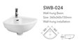 White Color Sector Wall Hung Basin 2