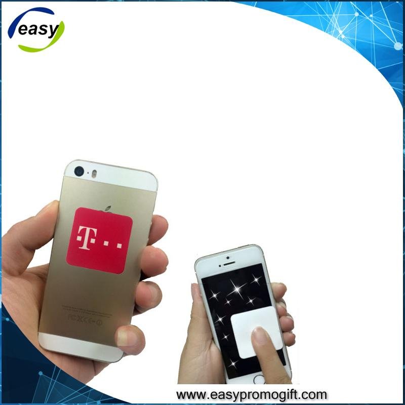 Popular gift silicone mobile phone smart card sleeve with screen cleaner 3