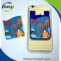 Newly 3M sticker silicone mobile phone card pocket cell pouch 3