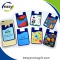 Newly 3M sticker silicone mobile phone card pocket cell pouch 4