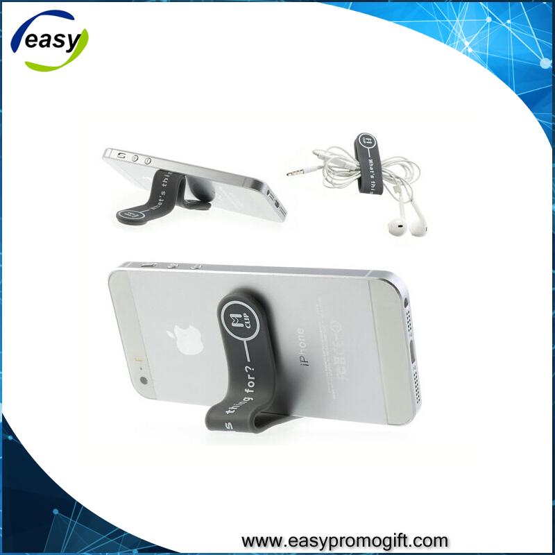 mobile phone stand earphone cable band magnetic silicone clip and band