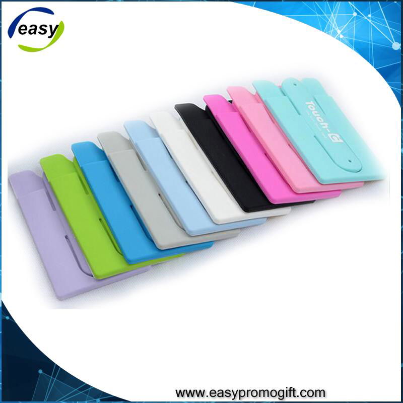 2018 New Silicone smartphone wallet with ring phone stand 4