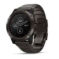 Garmin fenix 5X Plus Sapphire Carbon Gray Watch w&DLC Titanium Band 