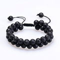 Jewelry Lava Stones Black Double Layers