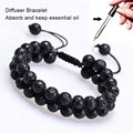 Jewelry Lava Stones Black Double Layers Fashion Beaded Diffuser Bracelets 3