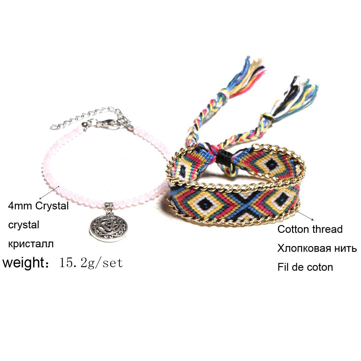 Fashion Bohemian Bracelets Set Barefoot Sandels Women Handmade Beaded Jewelry 2