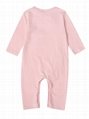 Spring Pink Frilled Sheep Print Baby Girl Sleepsuit Overalls Wholesale 2