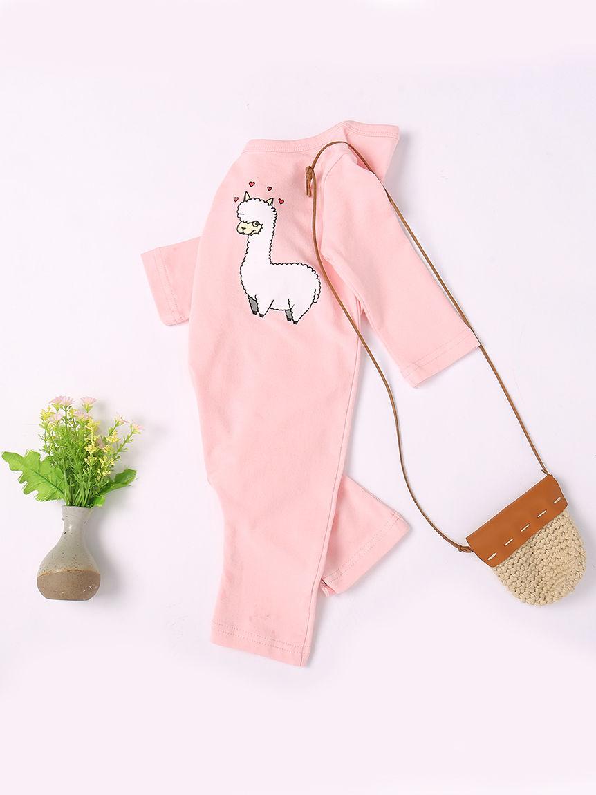 Spring Pink Frilled Sheep Print Baby Girl Sleepsuit Overalls Wholesale 3