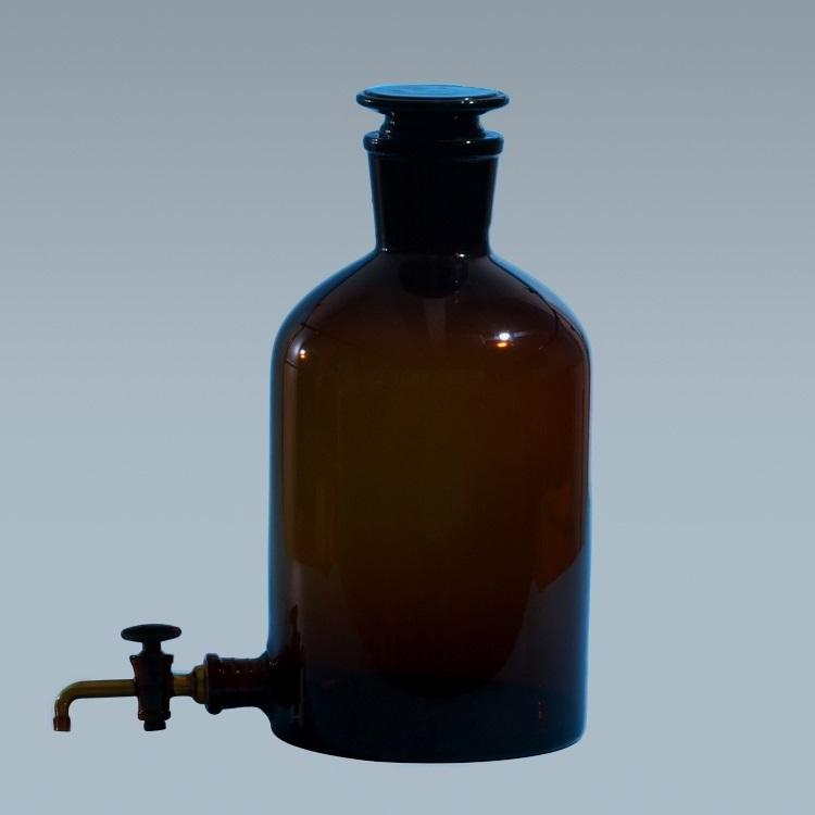 Aspirator Bottle with Ground in Glass Stopper and Stopcock at Bottom labglasswar