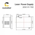 Cloudray Co2 Laser Equipment Parts Laser Power Supply T Series HY-T60 / T60 2