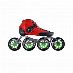 Inline Competitive Speed Skates - Luigino Strut Red Atom Boom Indoor Wheels 