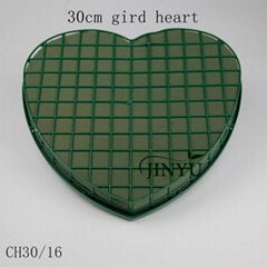 JINYU factory resin wet floral foam gird heart 30cm for fresh flower arrangement