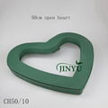 JINYU factory resin wet floral foam open heart 50cm for fresh flower arrangement 1