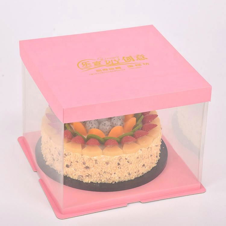 New design hot sale plastic cake box 2