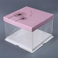 Custom luxury plastic cake box transparent 3