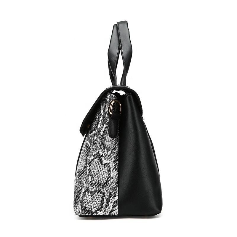Custom Wholesale Serpentine PU Leather Lady Shoulder Bag Women's Tote Hand Bag P 2