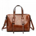 Wax Oil Skin PU Leather Women Messenger