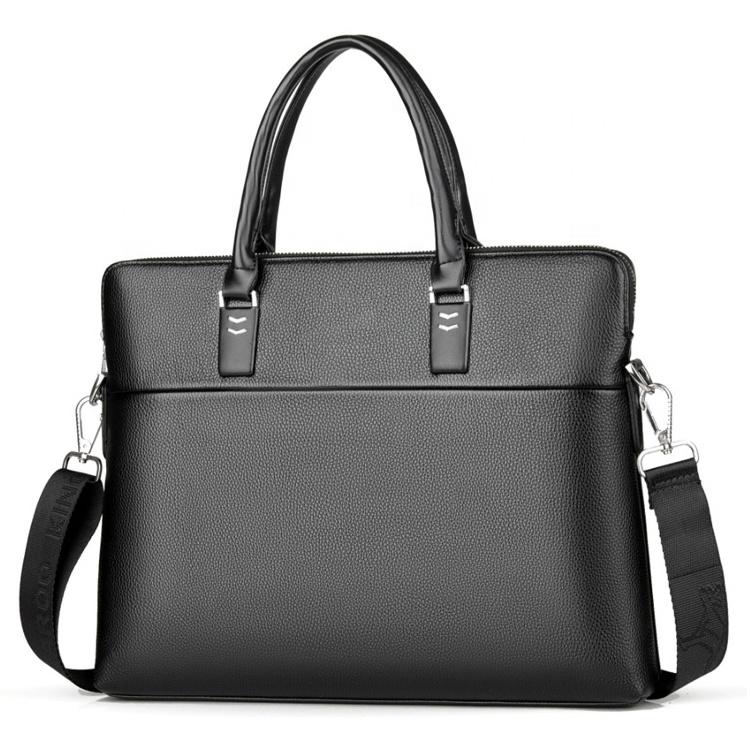 Large Capacity Business Men Handbag Shoulder Bag Briefcase Waterproof PU Leather 2