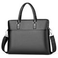 Large Capacity Business Men Handbag Shoulder Bag Briefcase Waterproof PU Leather 2