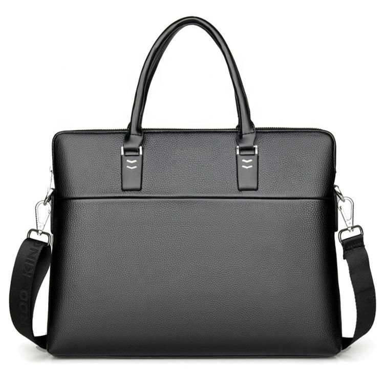 Large Capacity Business Men Handbag Shoulder Bag Briefcase Waterproof PU Leather