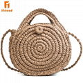 Beach Style Round Straw bags Vintage Handbag Handmade Woven Beach Cross Body Bag 1