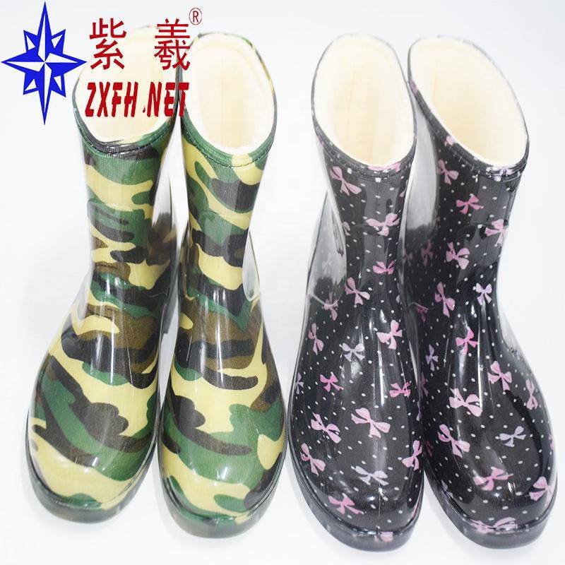 fashion  pvc velvet rain boots