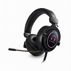 Best quality Cool RGB gamer gaming headset headphone with Led vibrator