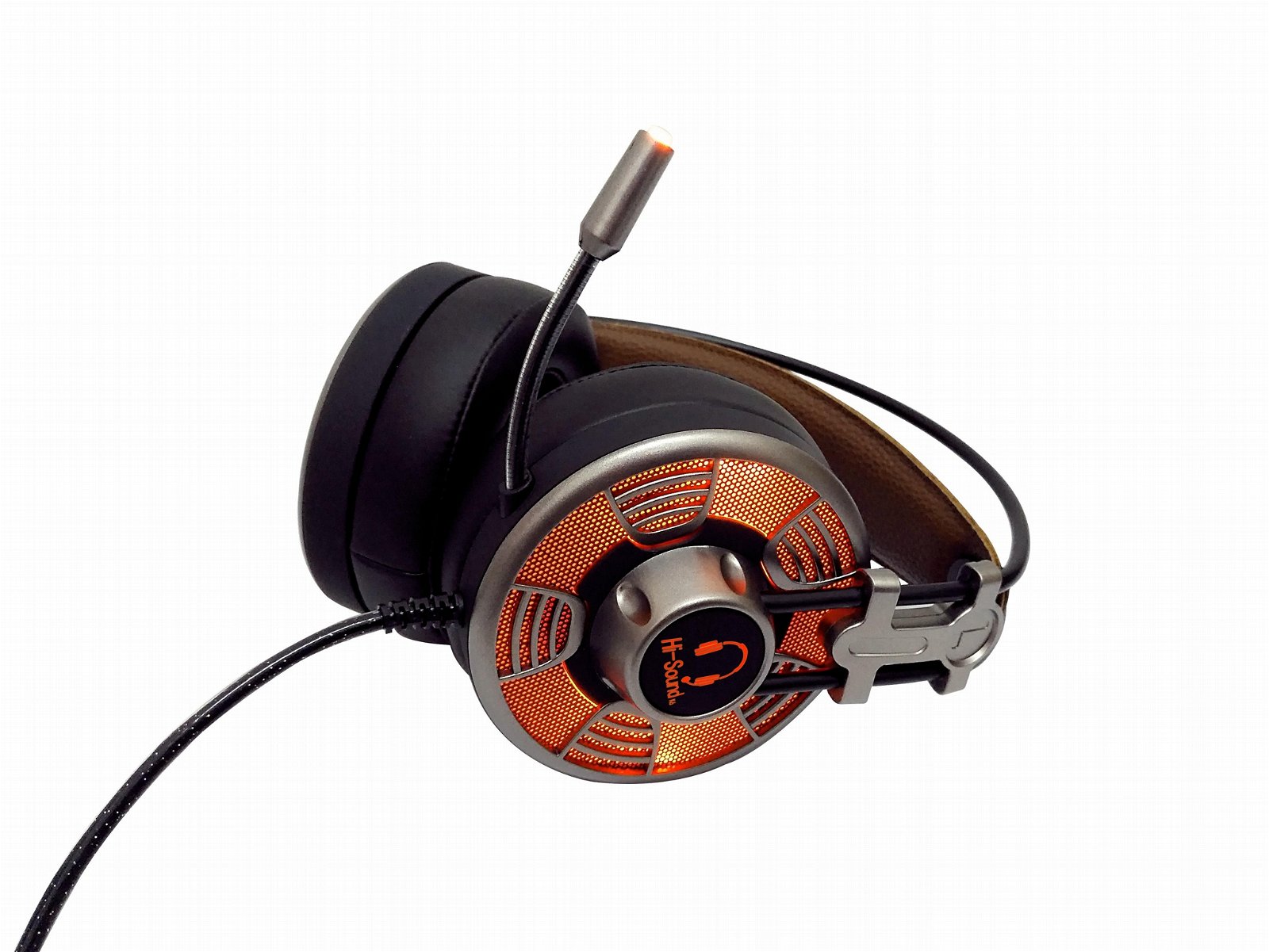 Custom logo glowing stereo headphones computer gaming headset with microphone 2