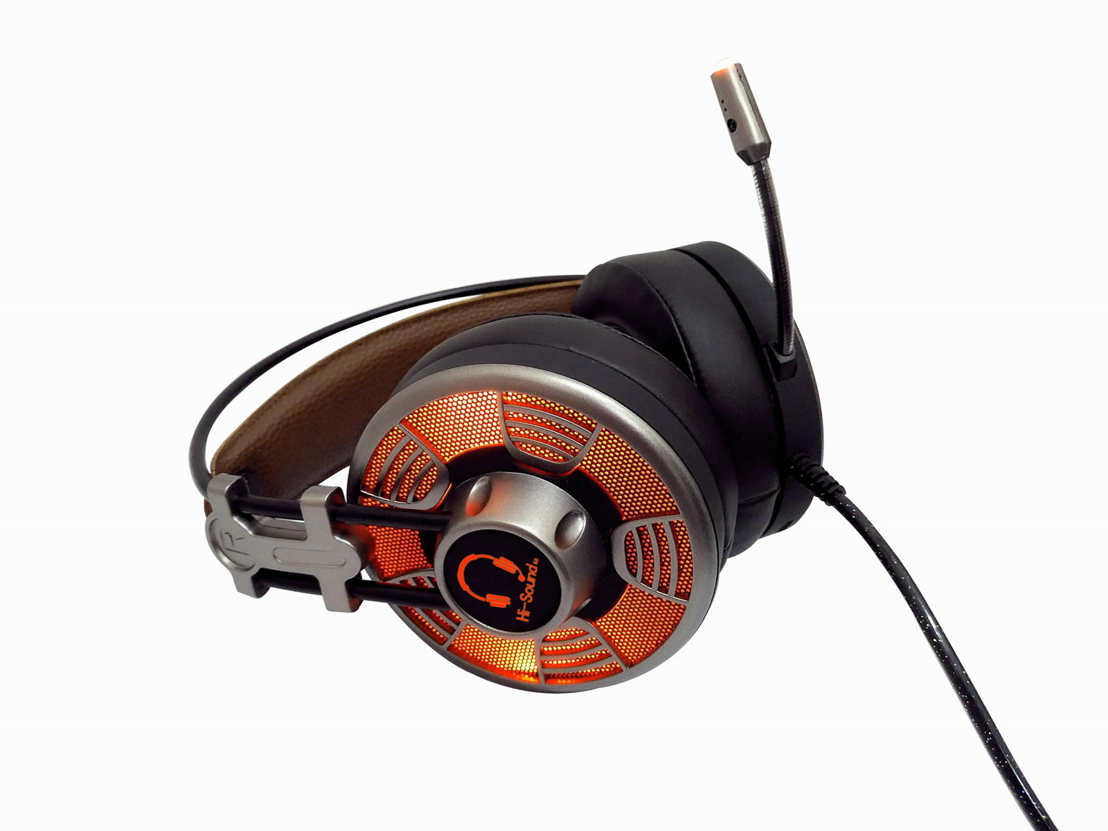 Custom logo glowing stereo headphones computer gaming headset with microphone 3