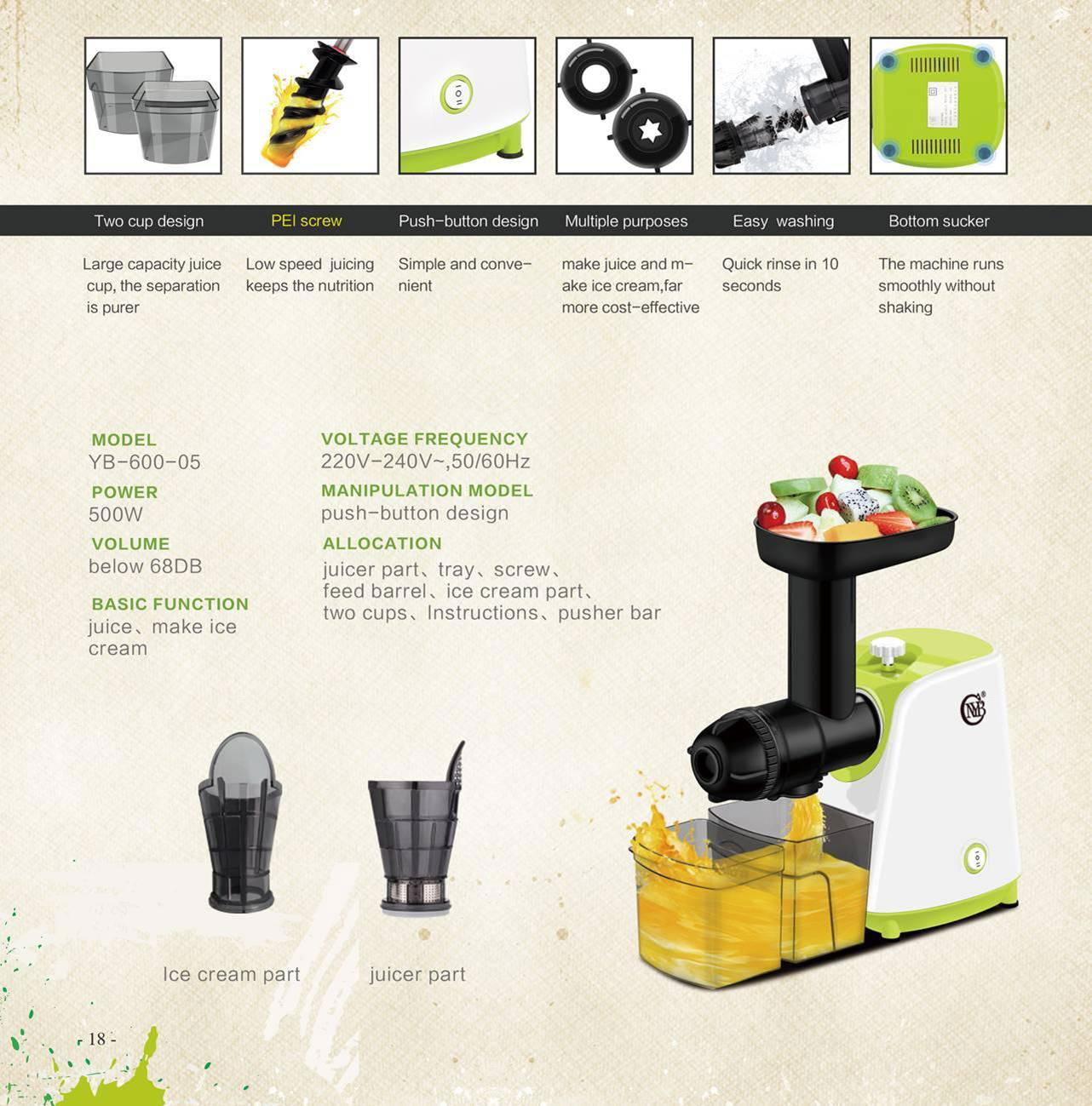 Green and Eco-friendly Portable electric multifunction juicer
