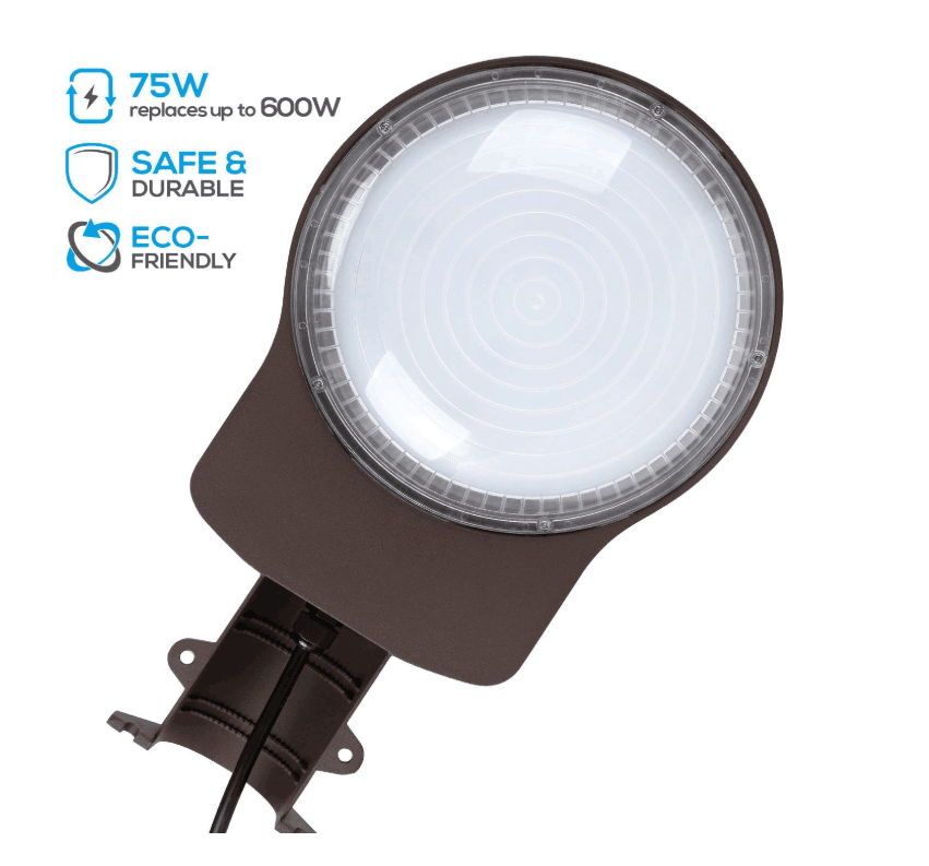 D2D Brown LED Barn Light Outdoor Wall Mount Overnight 5000K Daylight 2200lm 2