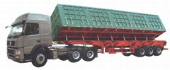 Side dump truck trailer