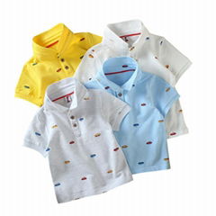 Different Colors 100%cotton small moq kids clothes boys polo shirt