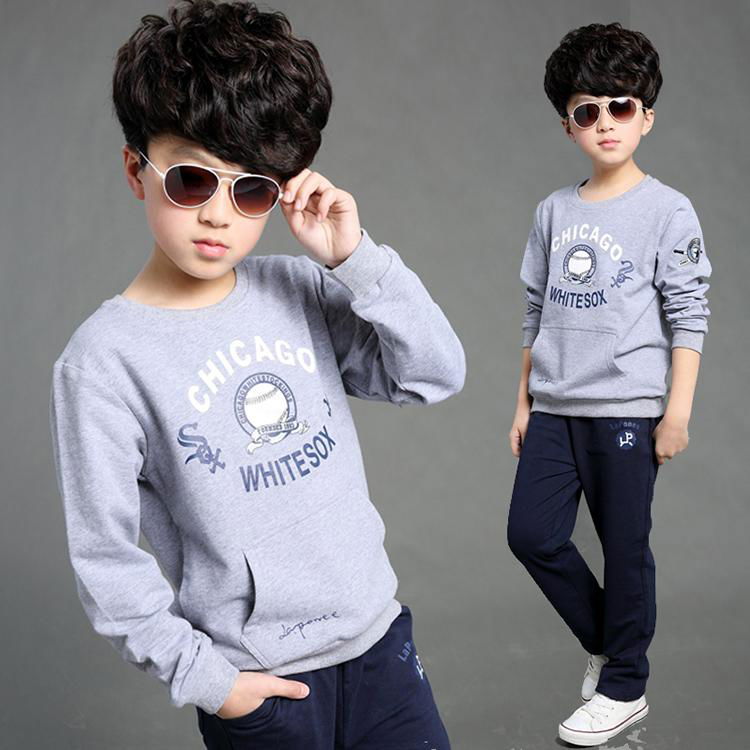 Custom Logo design organic cotton kids casual wear boys 3